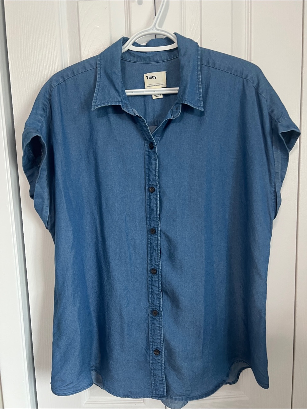 Tilley Lightweight Denim Button-Up Shirt - Blue XL